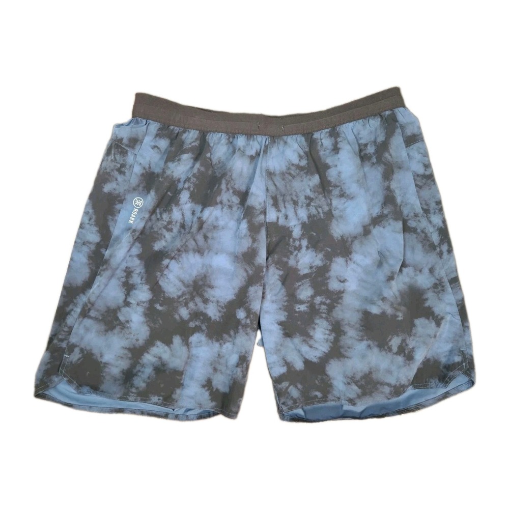 Roark Run Amok Atta 7" Running Shorts Mens Large Blue Tie Dye Athletic Outdoors